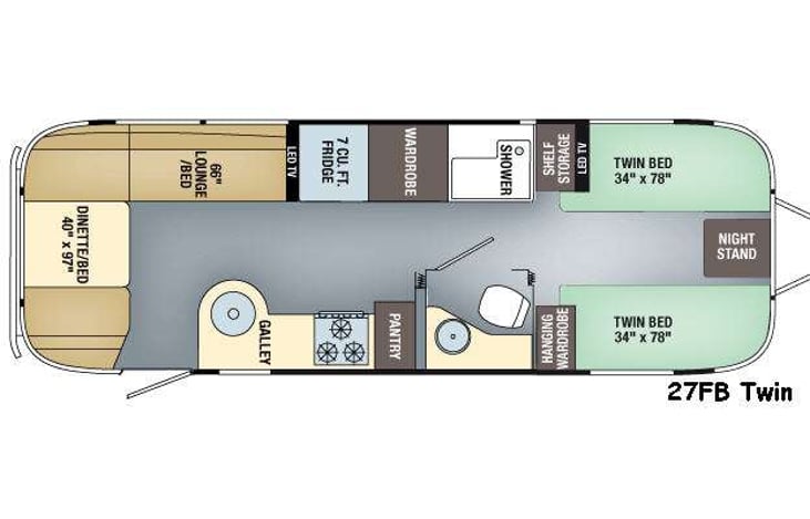Representative floor plan provided by a trusted RVshare partner.