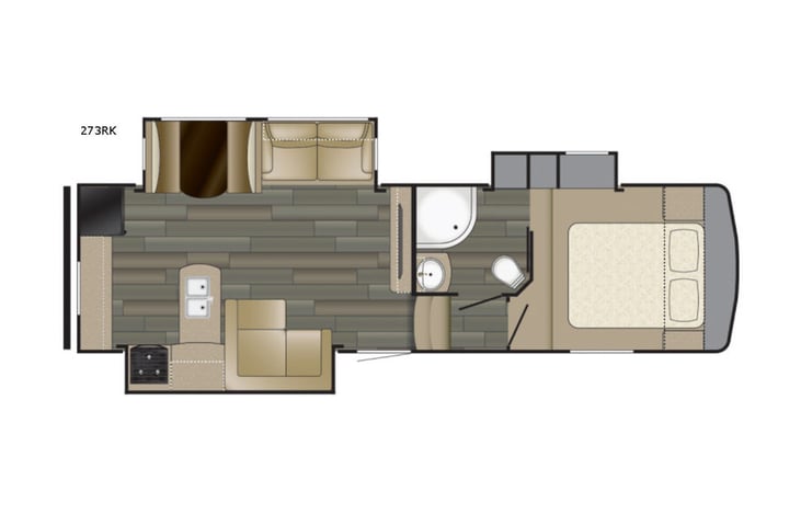 Representative floor plan provided by a trusted RVshare partner.