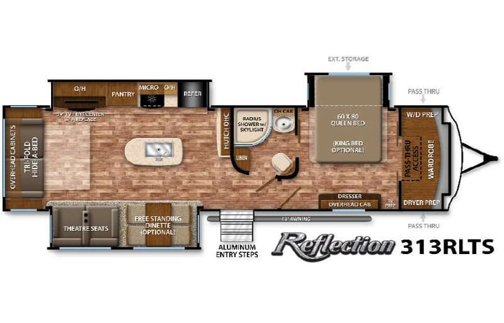 Representative floor plan provided by a trusted RVshare partner.