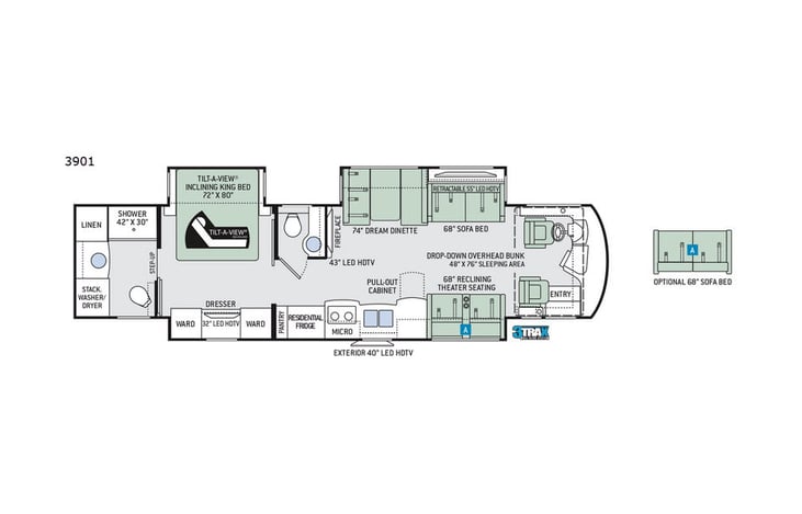 Representative floor plan provided by a trusted RVshare partner.