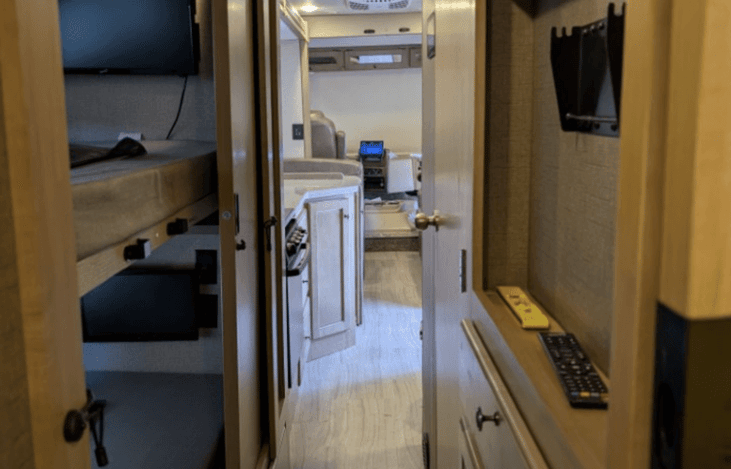 Hallway with kid bunks