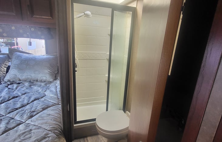 Bathroom with shower and toilet