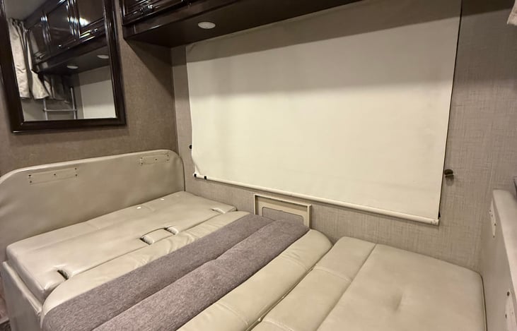 Dinette converted into a bed.