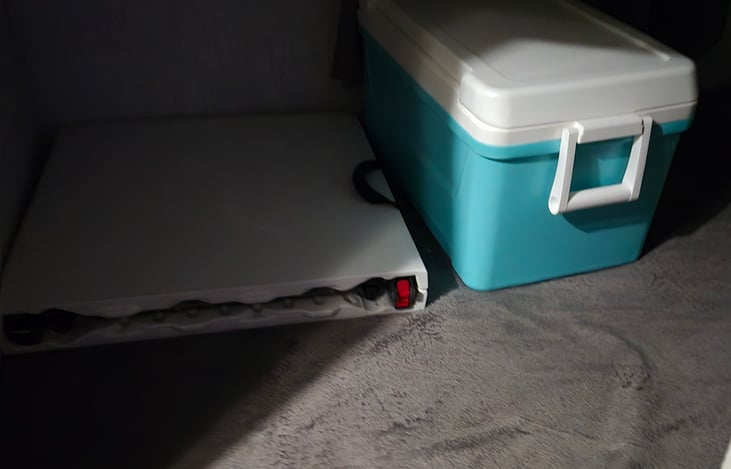 cooler and extra pop-up table