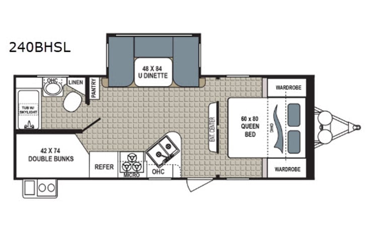 Representative floor plan provided by a trusted RVshare partner.