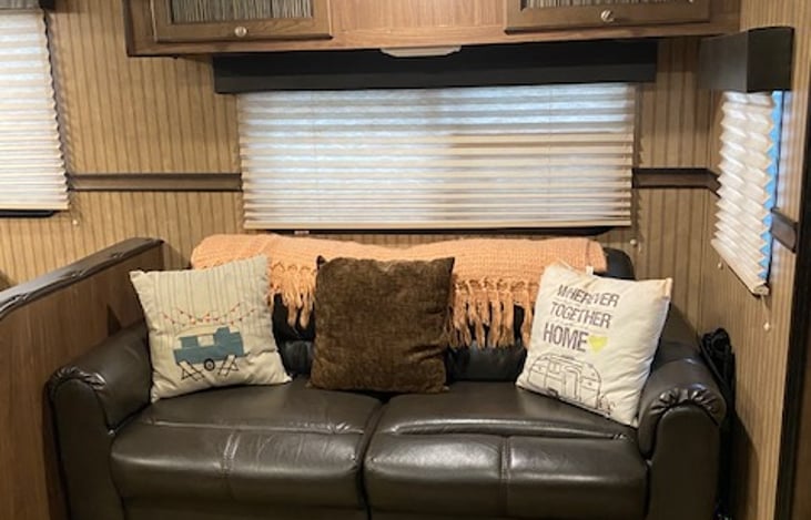 Comfortable jackknife sofa.