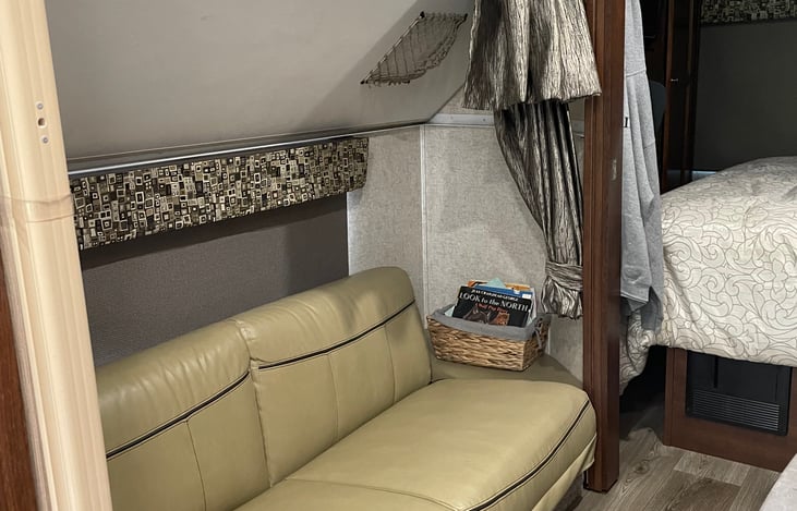 More head space by latching top bunk up, if you would like to utilize.