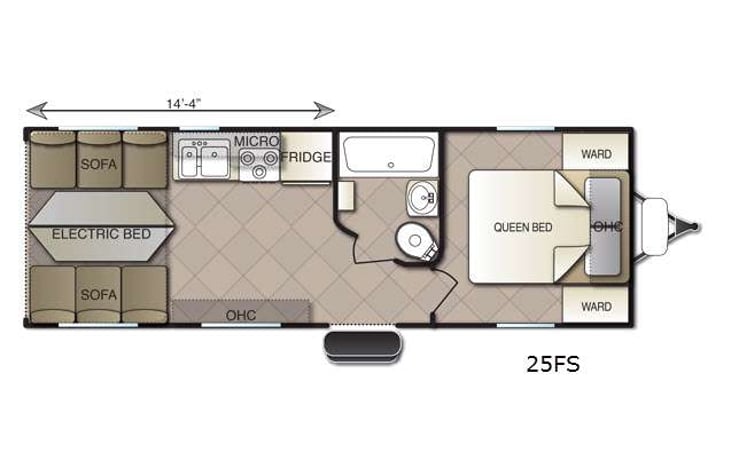 Representative floor plan provided by a trusted RVshare partner.