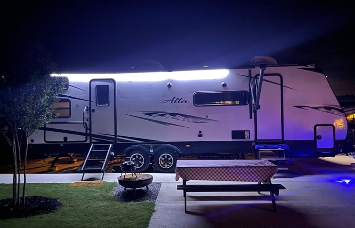 Night view of rv