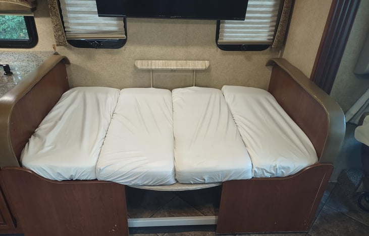 dinette, converted for sleeping