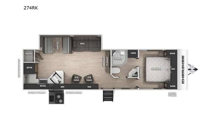 Representative floor plan provided by a trusted RVshare partner.