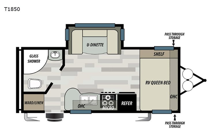 Representative floor plan provided by a trusted RVshare partner.