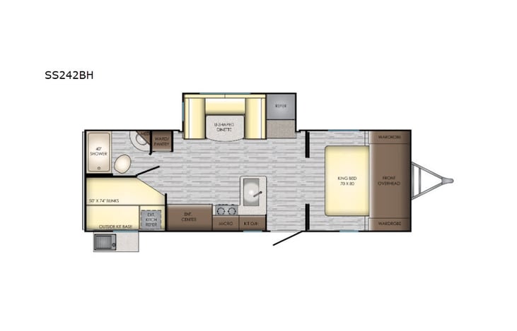 Representative floor plan provided by a trusted RVshare partner.