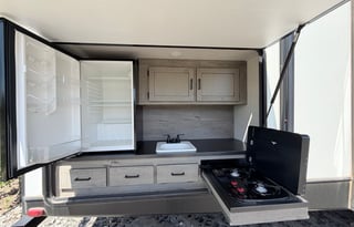 The ⁠Keystone Outback 340BH luxury travel trailer