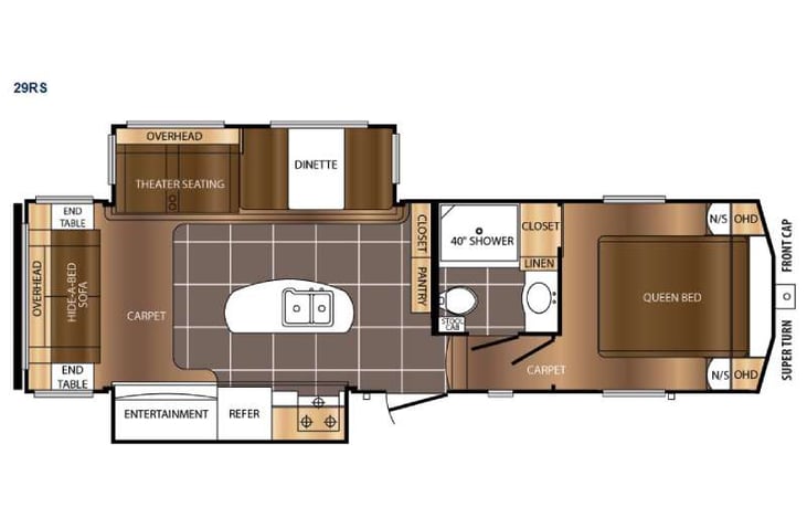 Representative floor plan provided by a trusted RVshare partner.