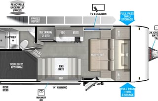 2025 Wildwood Wanderer Light Sleeps 6 double bunks