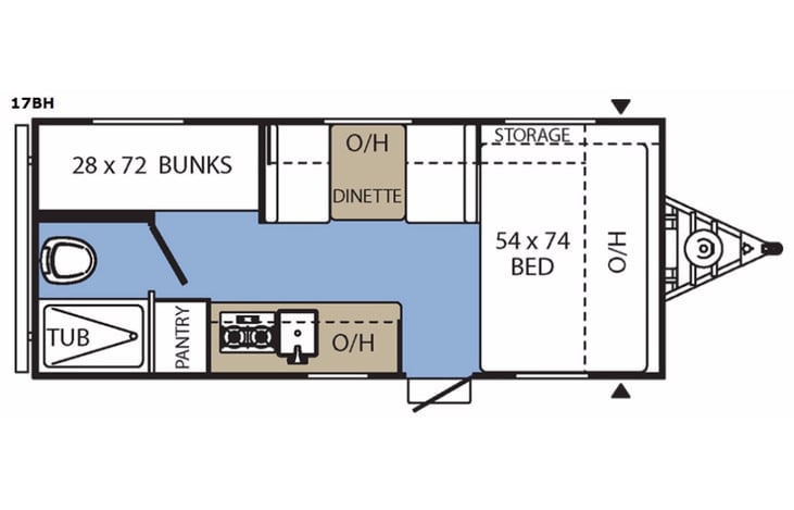 Representative floor plan provided by a trusted RVshare partner.