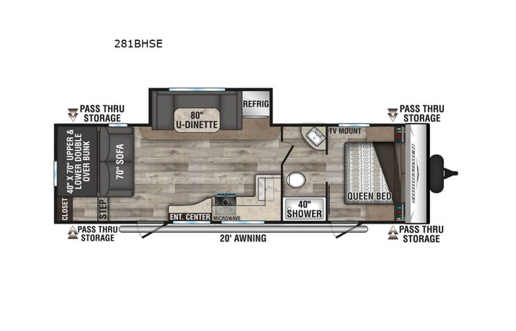 Representative floor plan provided by a trusted RVshare partner.
