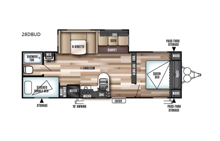 Representative floor plan provided by a trusted RVshare partner.