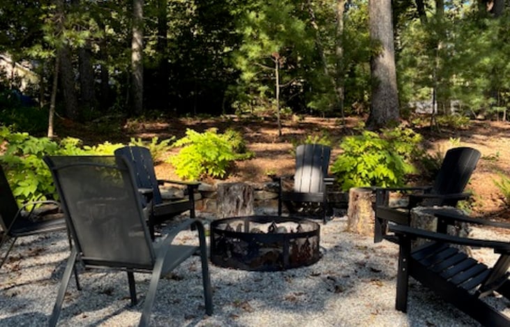 Fire pit at private site