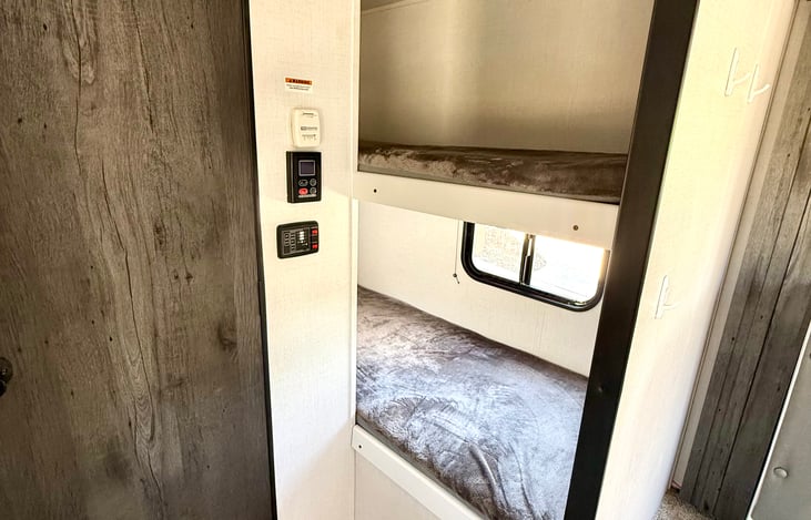 30" x 68" bunks are best suited for children or small adults. Teddy Bear bunk mattresses for added comfort.