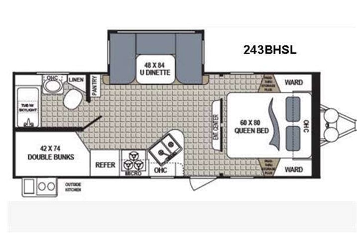Representative floor plan provided by a trusted RVshare partner.