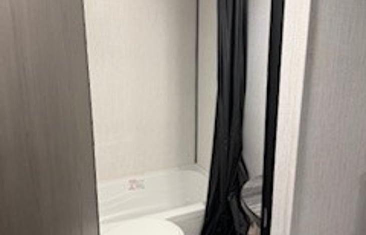 Bathroom shower and toilet