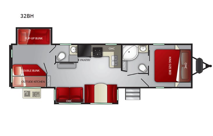 Representative floor plan provided by a trusted RVshare partner.