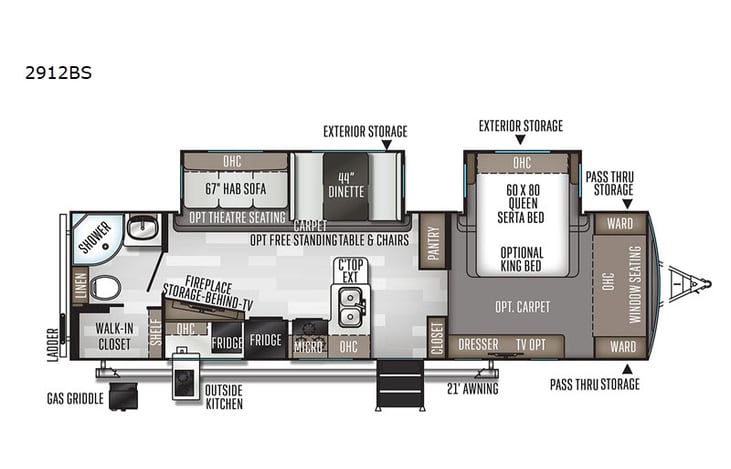 Representative floor plan provided by a trusted RVshare partner.