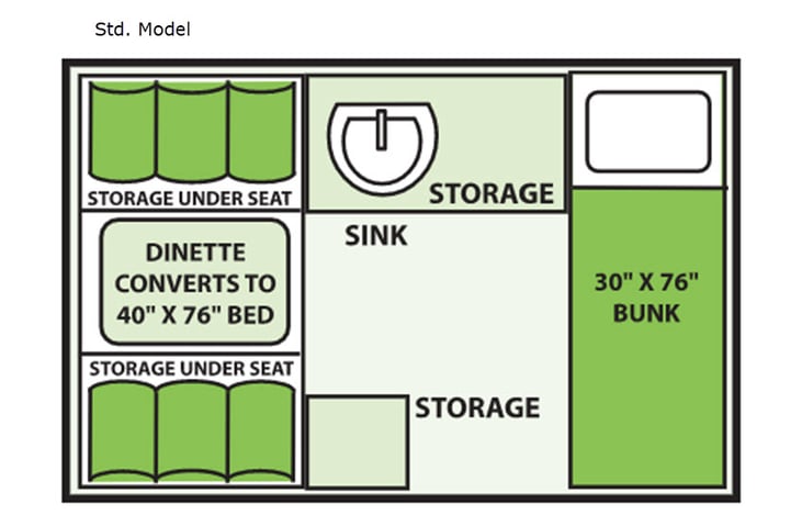 Representative floor plan provided by a trusted RVshare partner.
