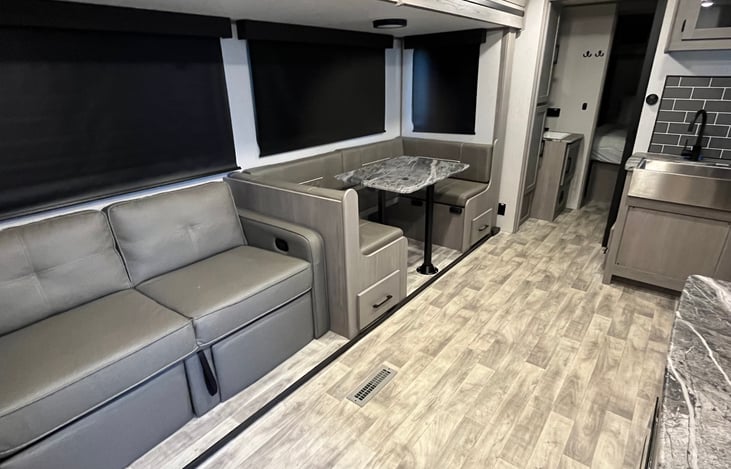 Jackknife couch and Convertible dinette