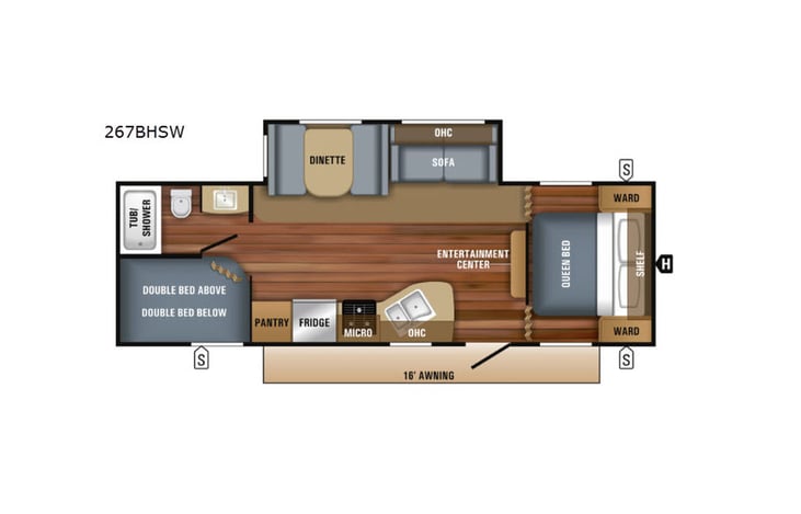 Representative floor plan provided by a trusted RVshare partner.