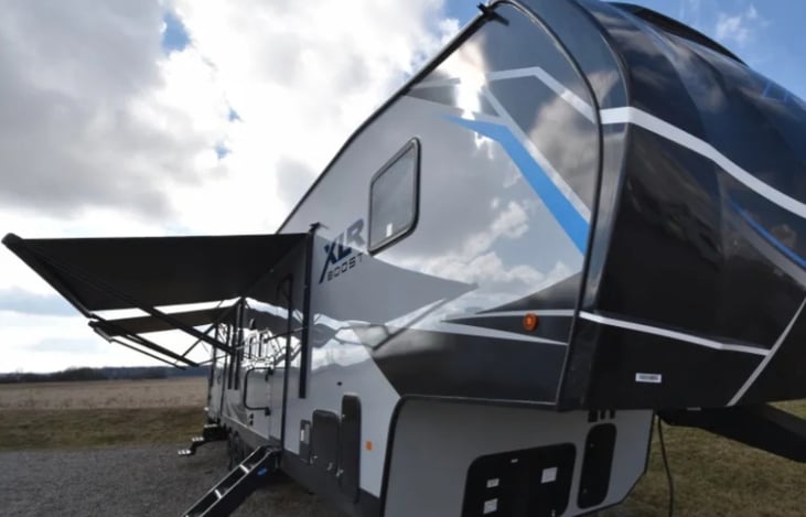 Two retractable awnings provide ample shade on sunny days.