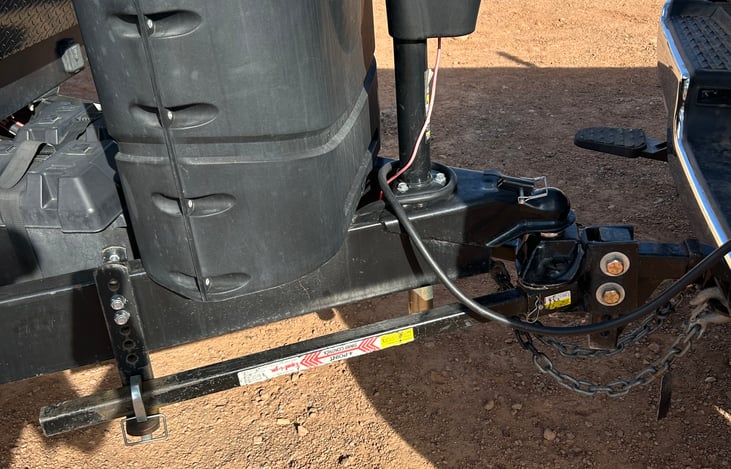 Sway bars on the hitch give you more stability when towing.