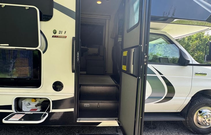 Propane view, step, and side door!