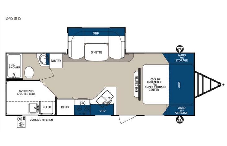 Representative floor plan provided by a trusted RVshare partner.