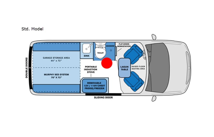 Representative floor plan provided by a trusted RVshare partner.