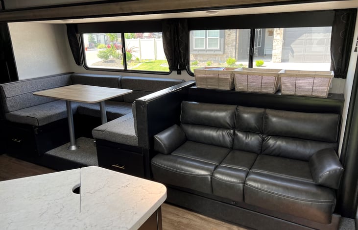 Both Couch and Table fold into additional beds if needed.