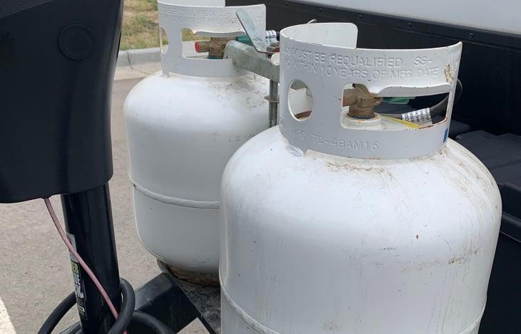2- 20 gallon propane tanks