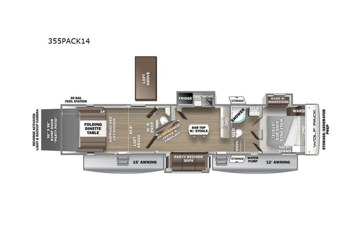 Representative floor plan provided by a trusted RVshare partner.