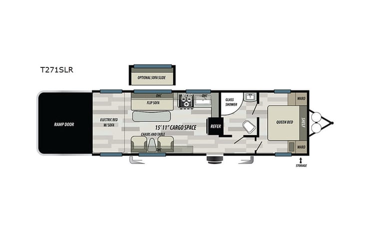 Representative floor plan provided by a trusted RVshare partner.