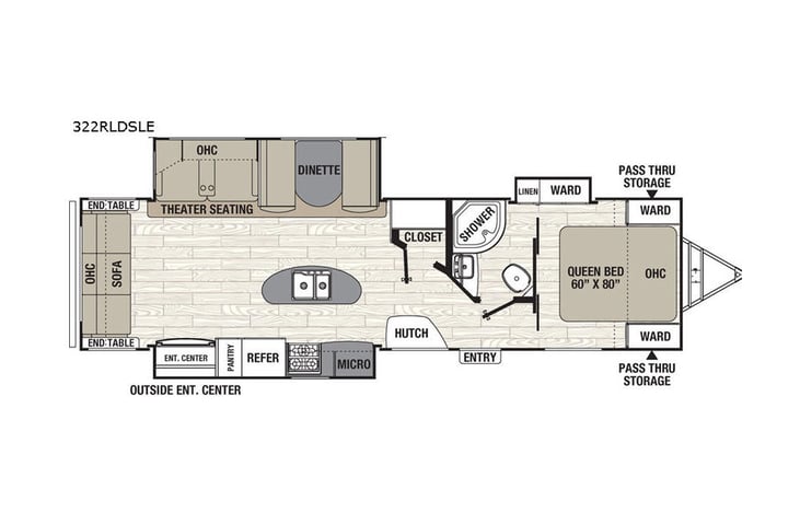 Representative floor plan provided by a trusted RVshare partner.