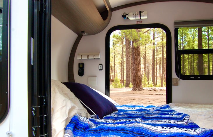 Comfortable queen size bed with a great view!