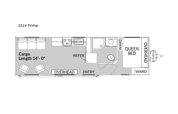 Representative floor plan provided by a trusted RVshare partner.