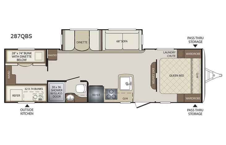 Representative floor plan provided by a trusted RVshare partner.