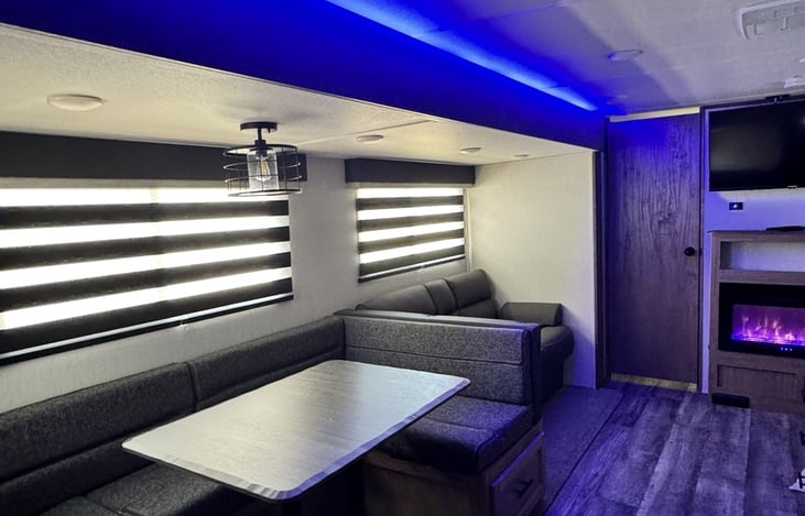Modern LED accent lighting sets the perfect evening atmosphere.