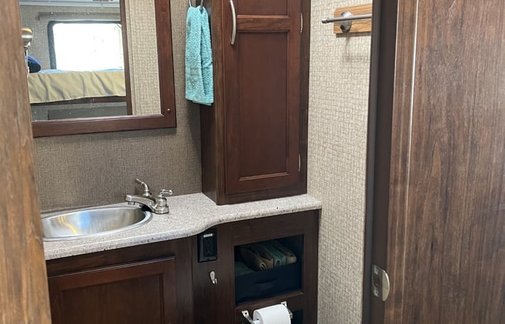 Half bath across from bunks