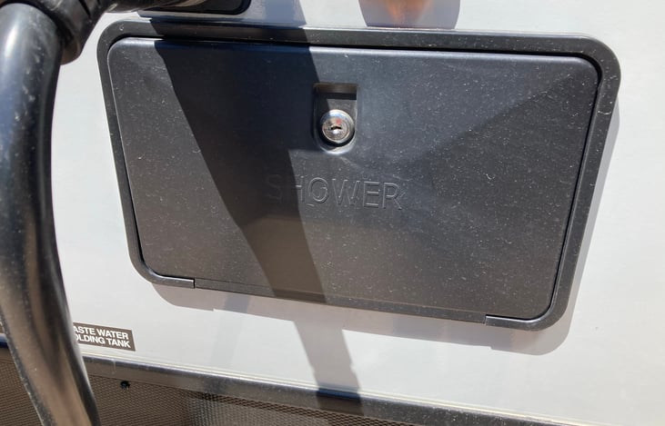 Outdoor shower with hot water option