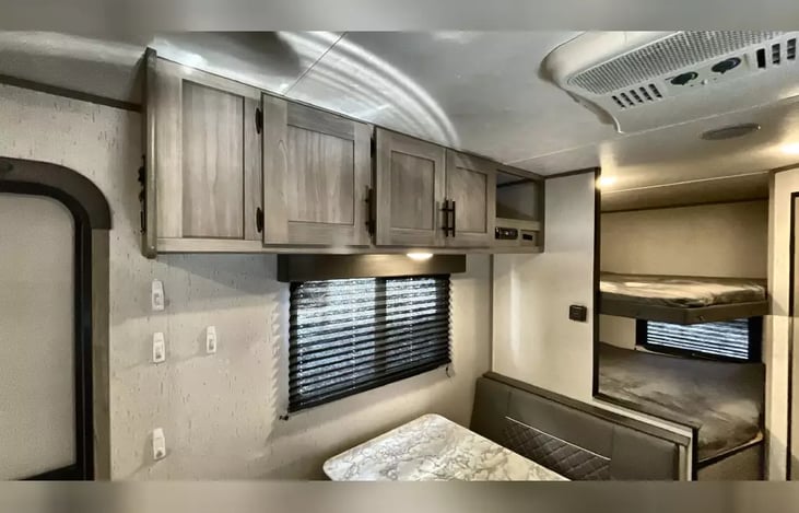 Interior: dinette & bunk beds