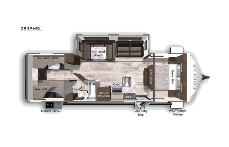 Representative floor plan provided by a trusted RVshare partner.
